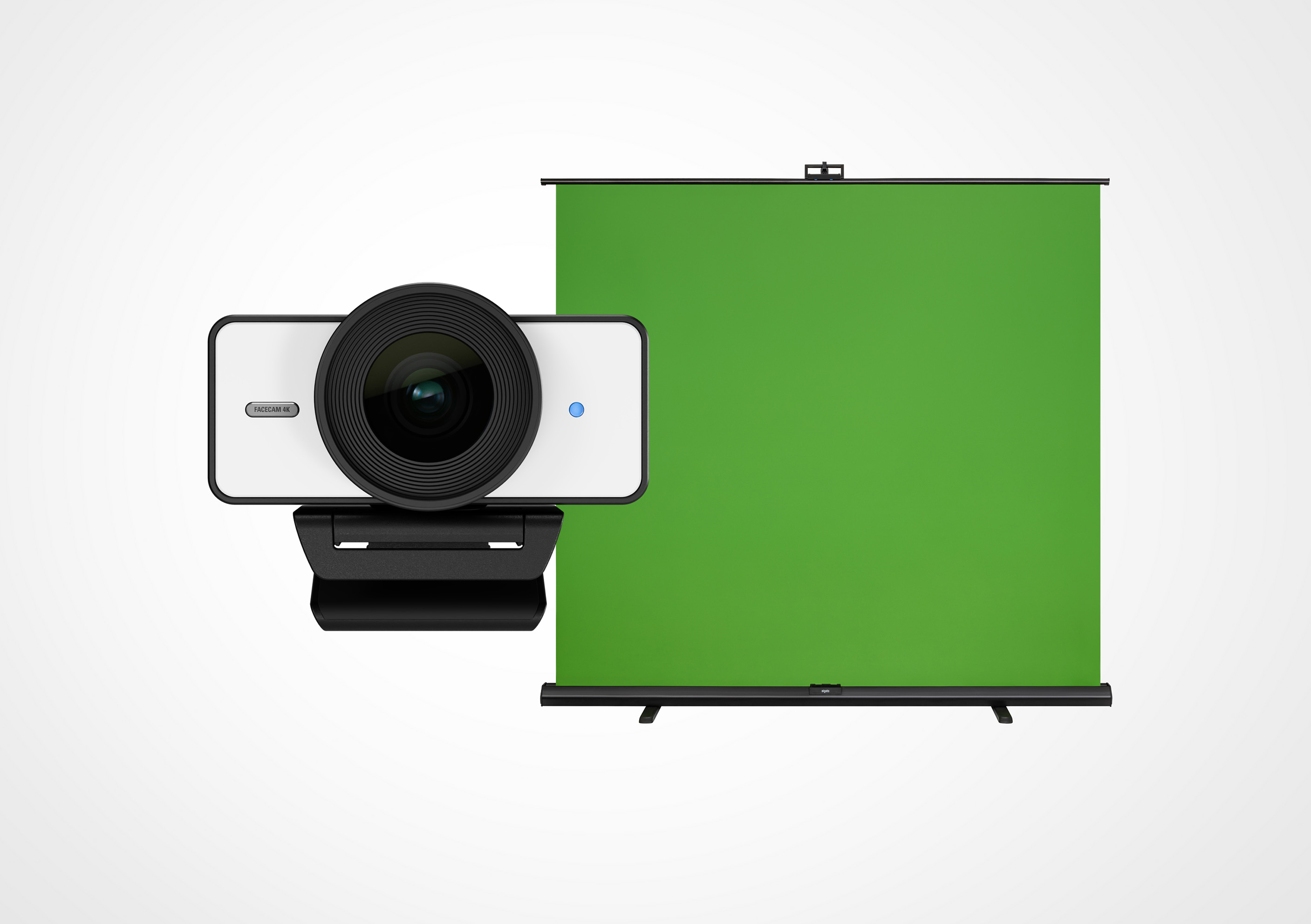 Facecam 4K (White) and Green Screen XL Bundle | Elgato